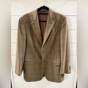 Brooks Brothers Sports Coat Men 41 Blazer Italy Made Wool Cashmere Window Pane